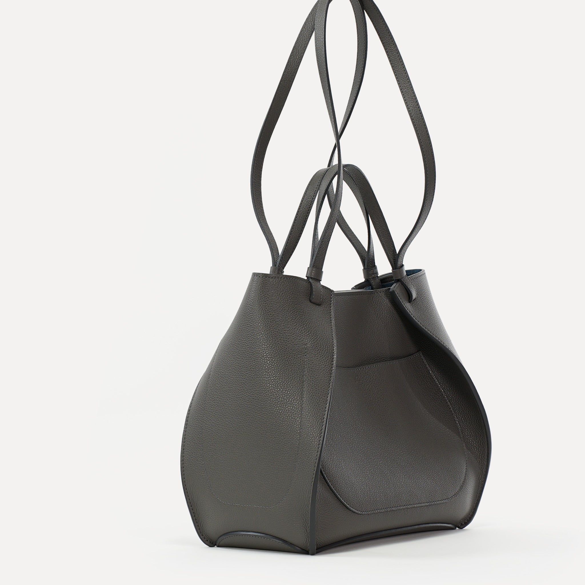 Amarante Bag, Textured Leather, Chocolate