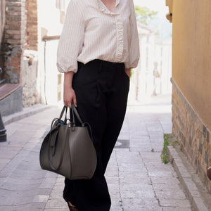 Amarante Bag, Textured Leather, Chocolate
