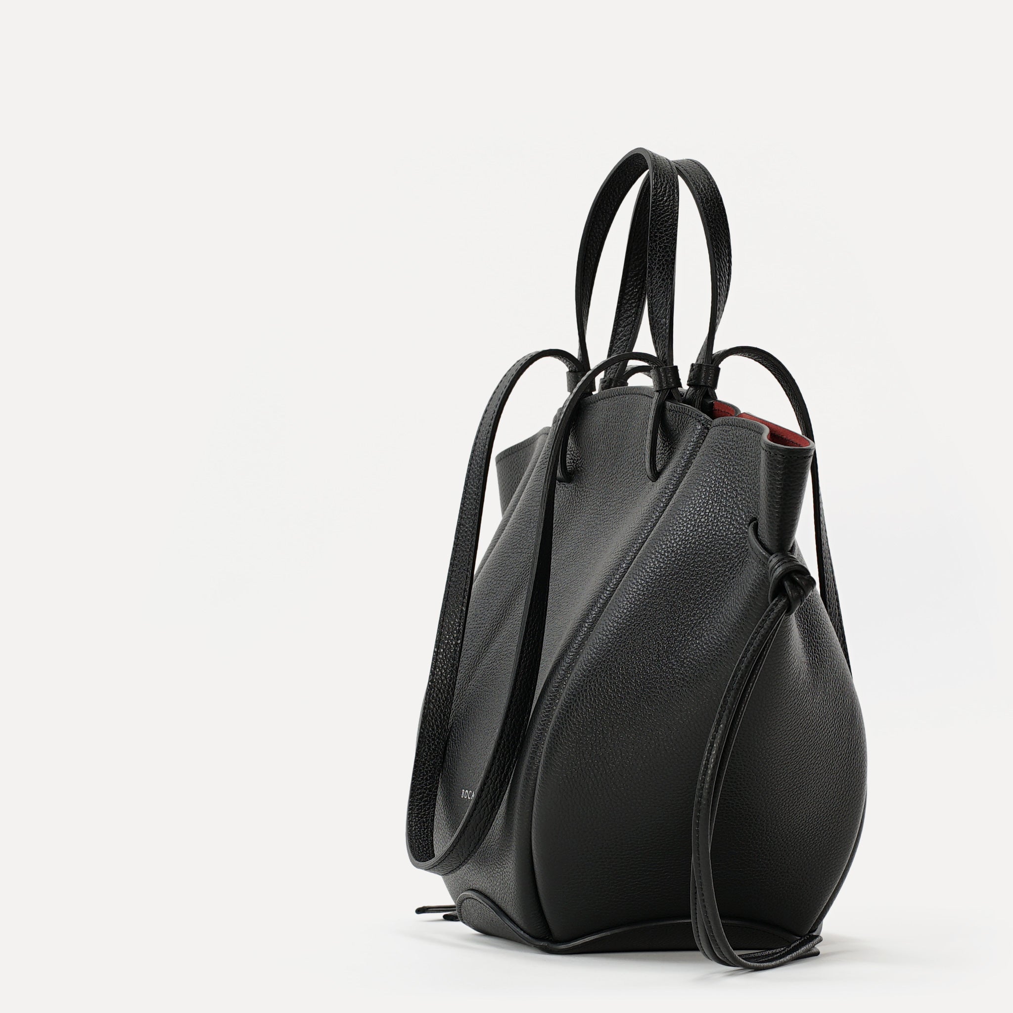 Midi Voulez-Vous Bag, Textured Leather, Black