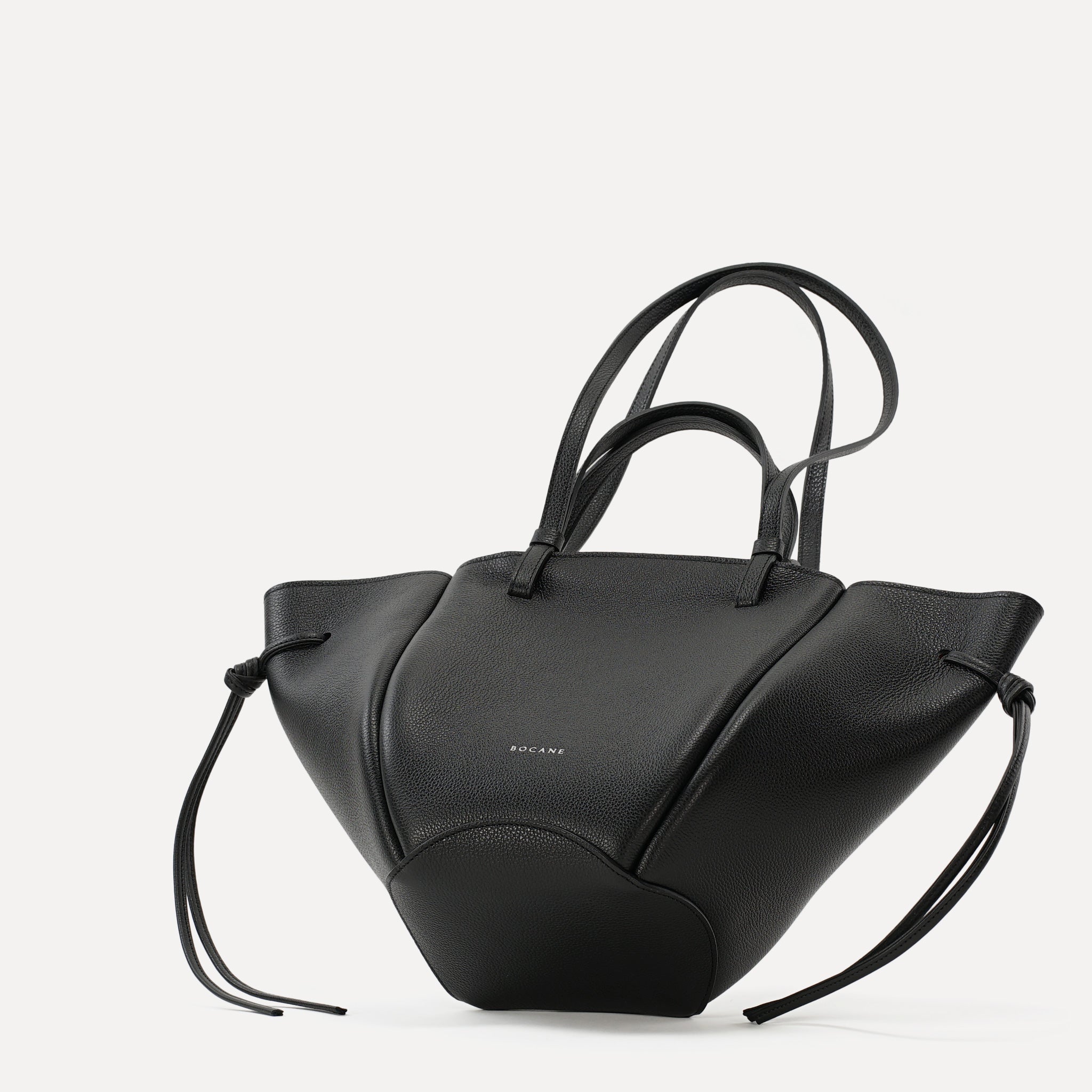 Midi Voulez-Vous Bag, Textured Leather, Black