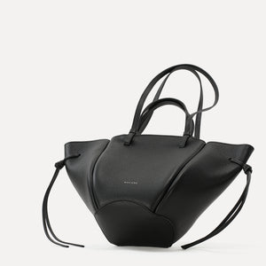 Midi Voulez-Vous Bag, Textured Leather, Black