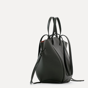 Midi Voulez-Vous Bag, Textured Leather, Green Loden