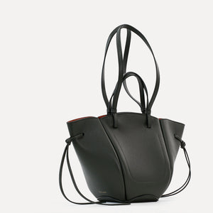 Midi Voulez-Vous Bag, Textured Leather, Green Loden