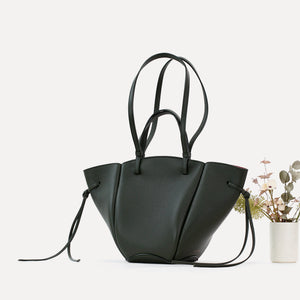 Midi Voulez-Vous Bag, Textured Leather, Green Loden