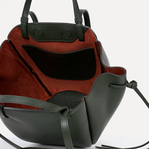 Midi Voulez-Vous Bag, Textured Leather, Green Loden