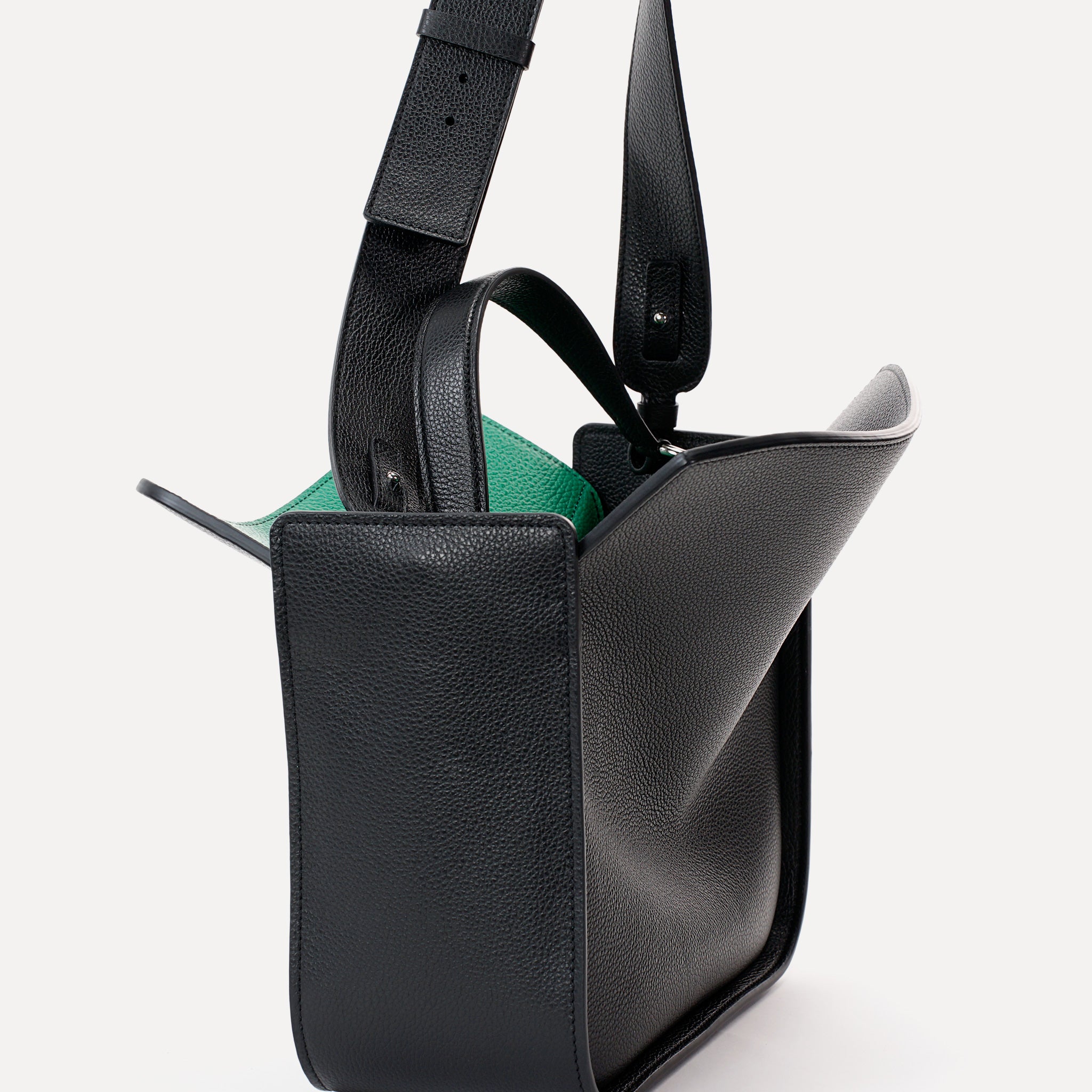 Toujours Maxi Bag, Textured Leather, Black