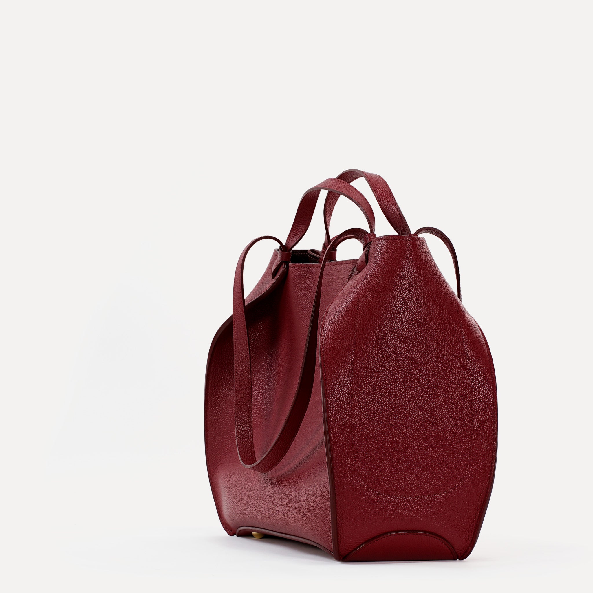 Amarante Bureau Maxi Bag, Textured Leather, Euphoria Red