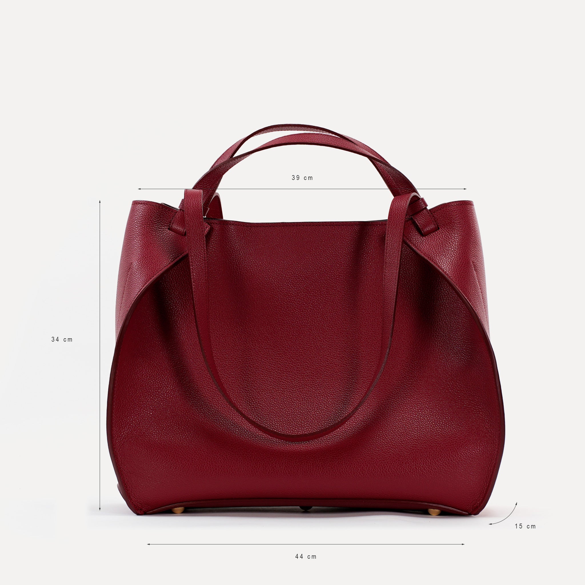 Amarante Bureau Maxi Bag, Textured Leather, Euphoria Red