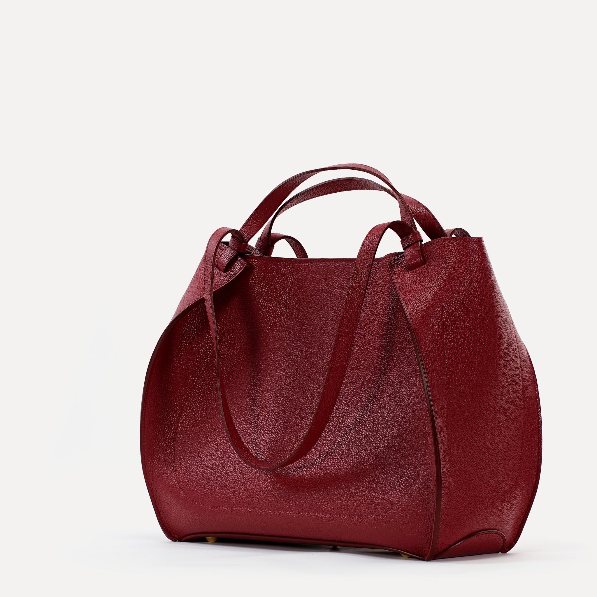 Amarante Bureau Maxi Bag, Textured Leather, Euphoria Red