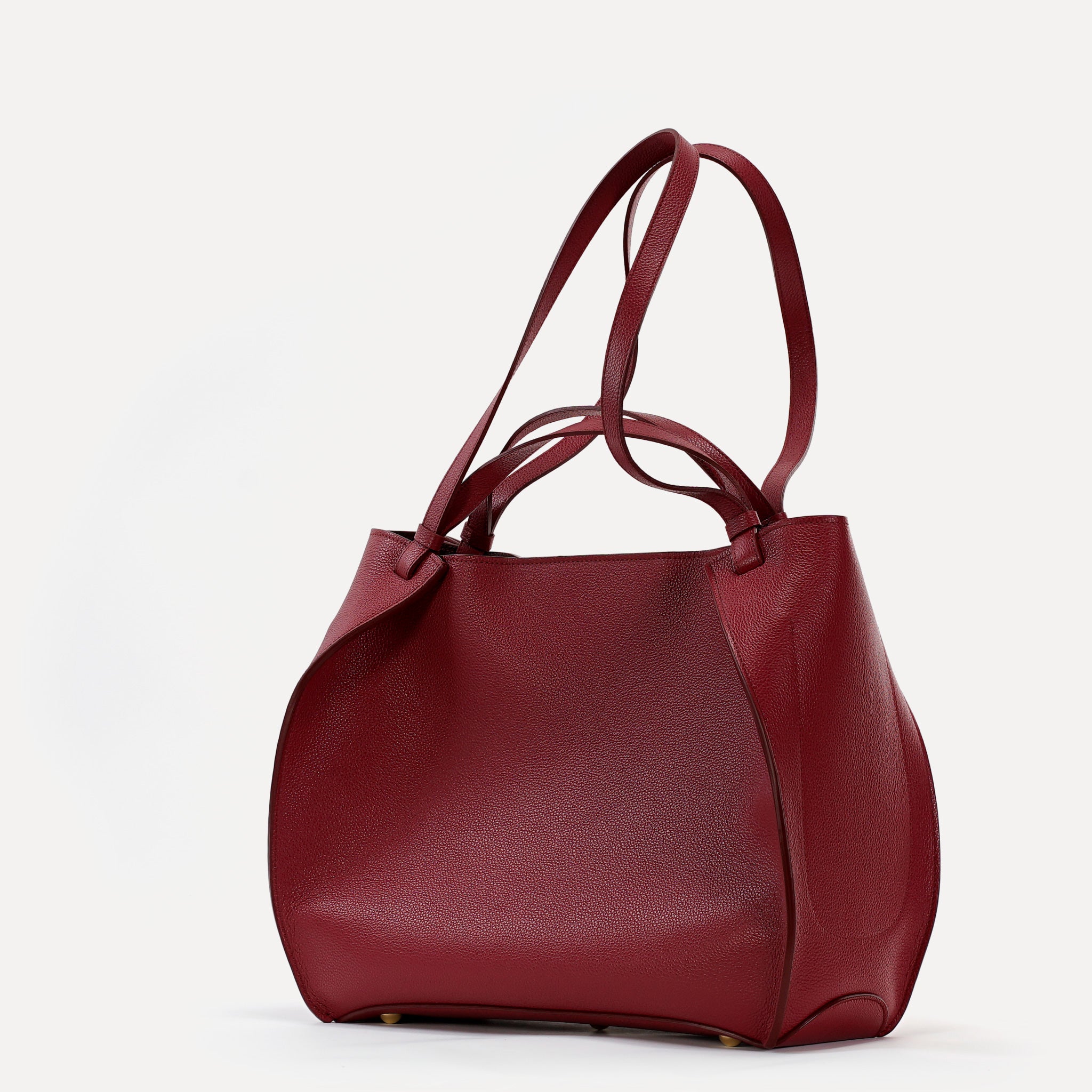 Amarante Bureau Maxi Bag, Textured Leather, Euphoria Red