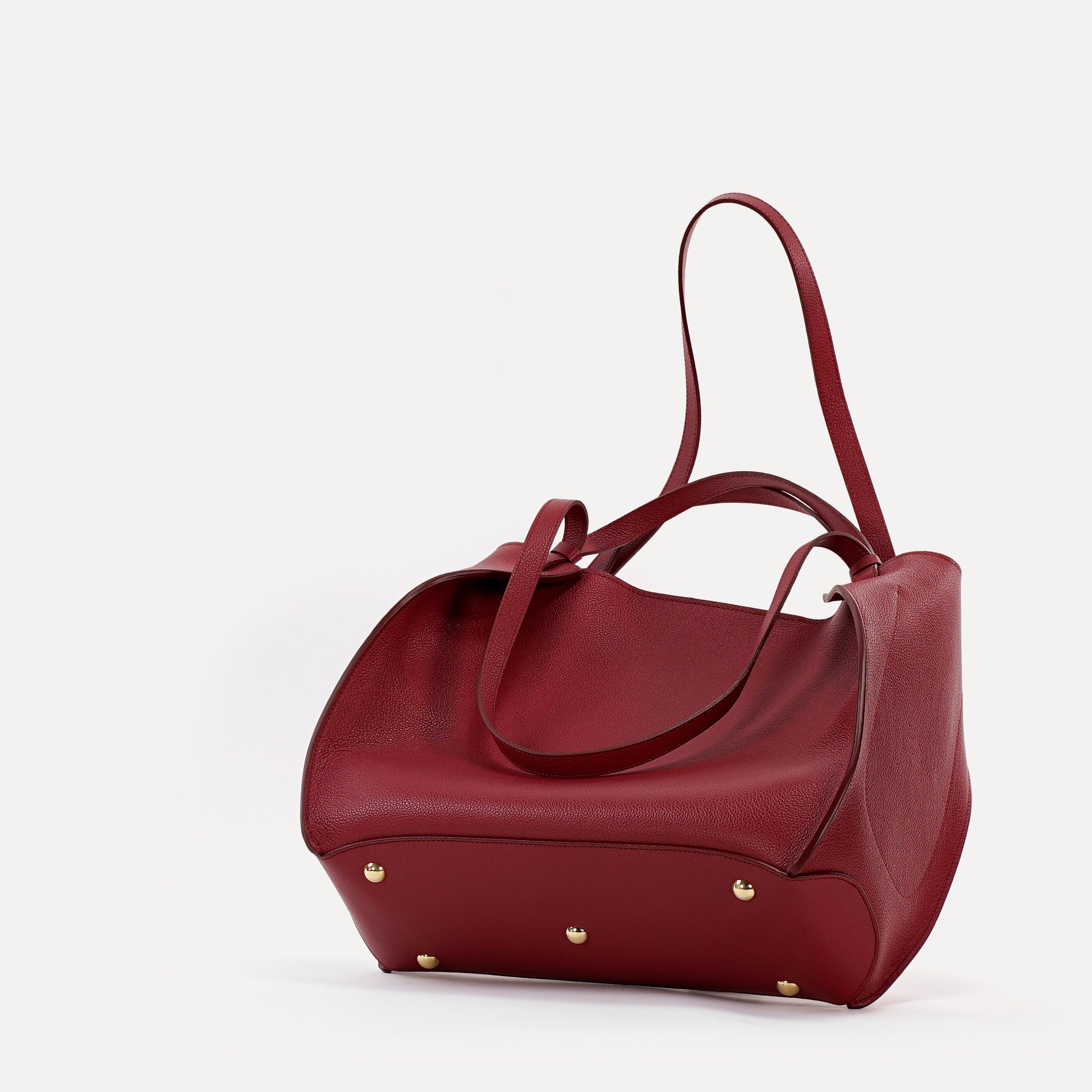 Amarante Bureau Maxi Bag, Textured Leather, Euphoria Red
