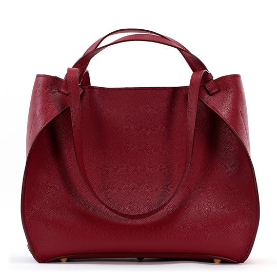 Amarante Bureau Maxi Bag, Textured Leather, Euphoria Red