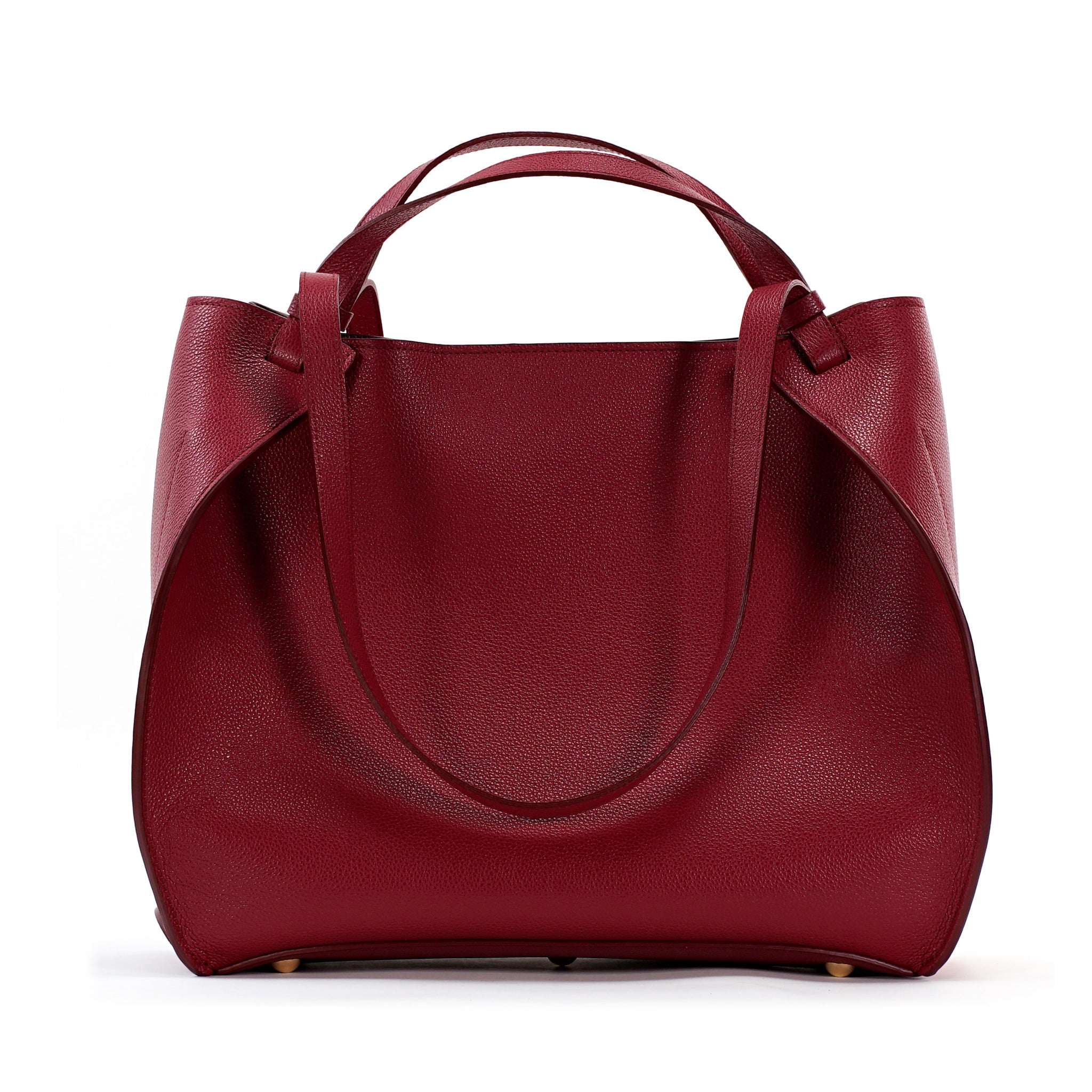 Amarante Bureau Maxi Bag, Textured Leather, Euphoria Red