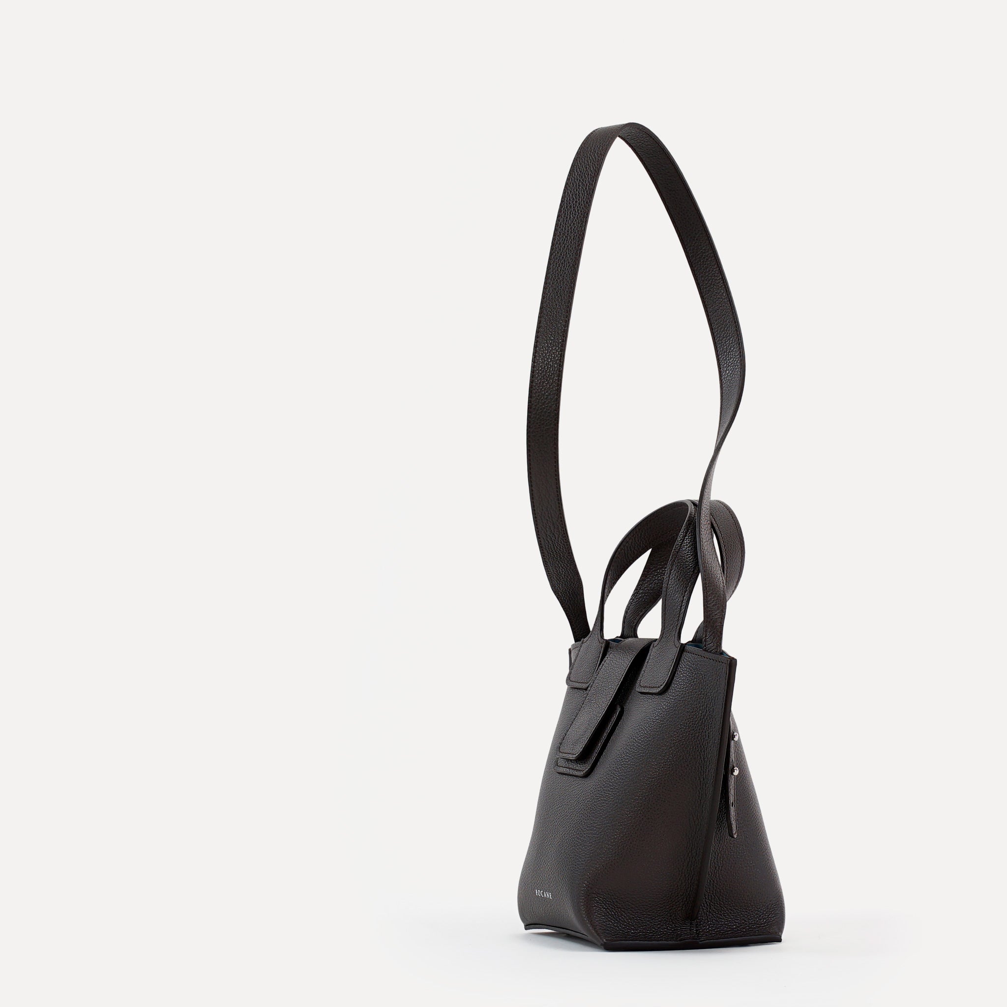 Caprice Bag, Textured Leather, Color Dark Chocolate