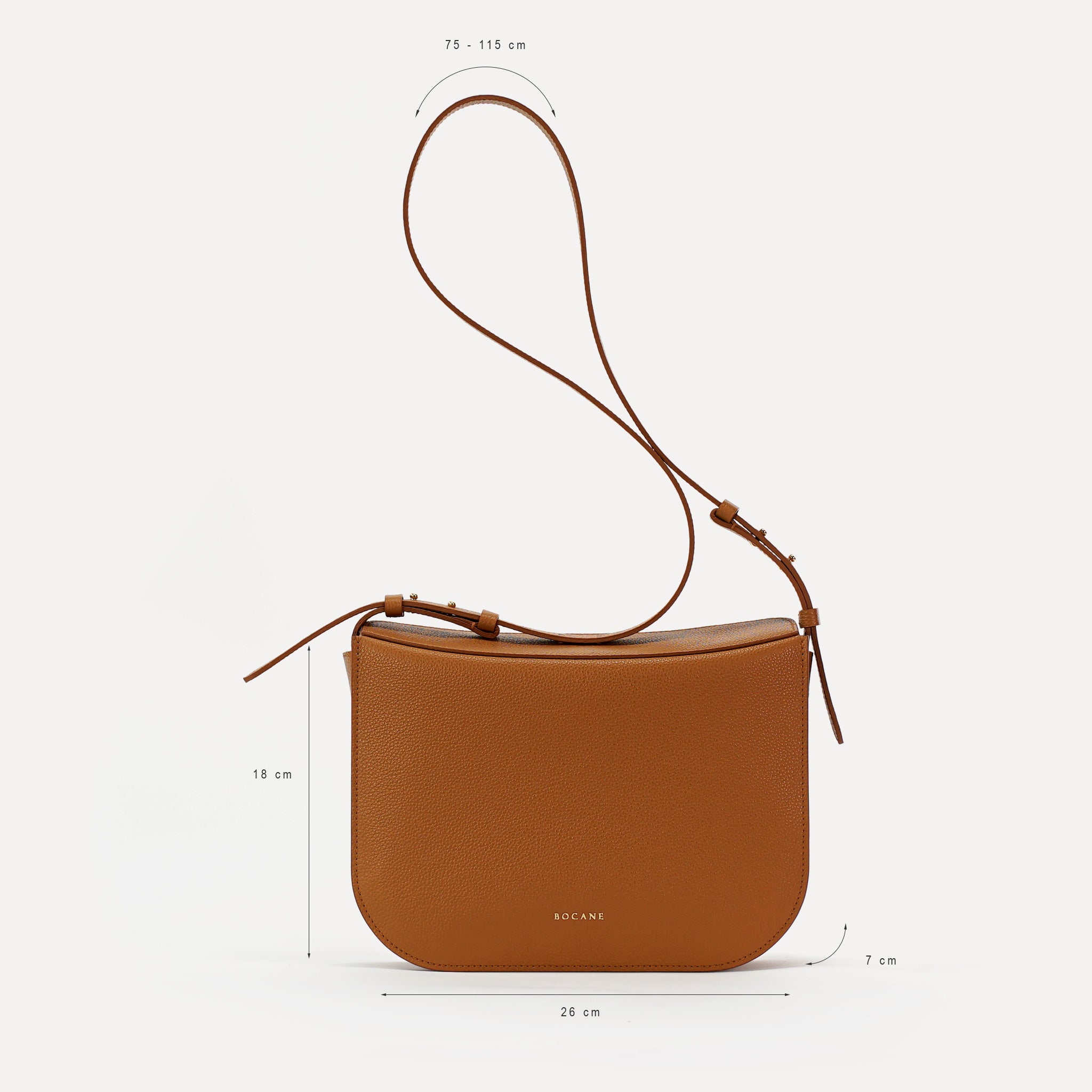Maxi Demoiselle Bag, Textured Leather, Caramel