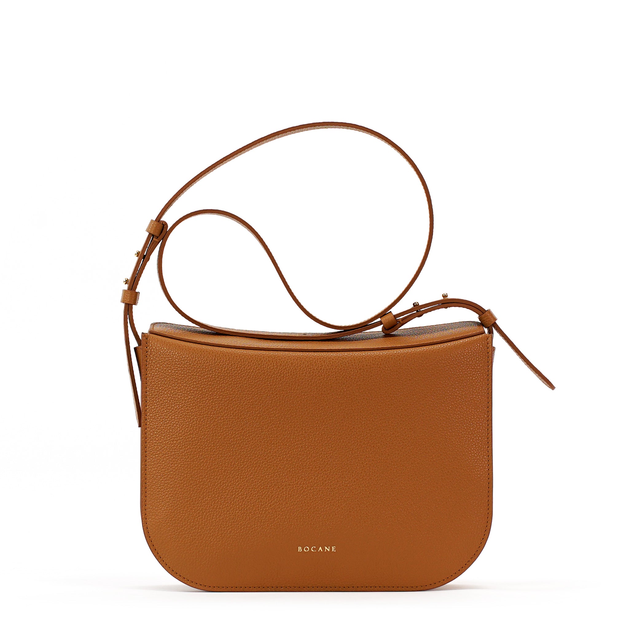 Maxi Demoiselle Bag, Textured Leather, Caramel