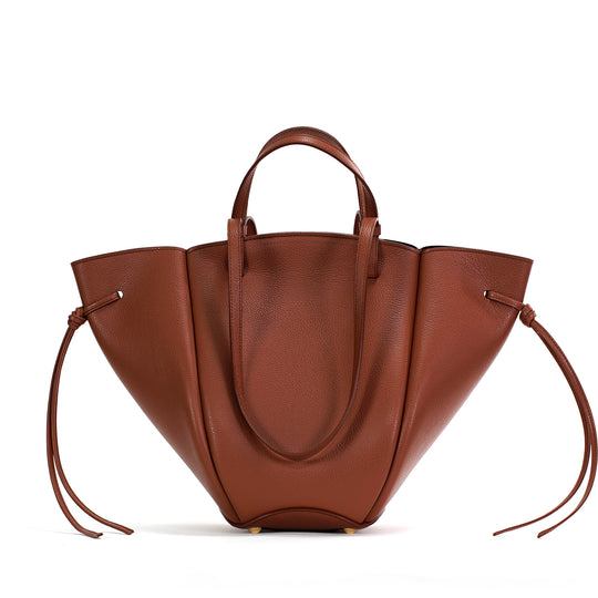 Maxi Voulez-Vous Bag, Textured Leather, Cinnamon