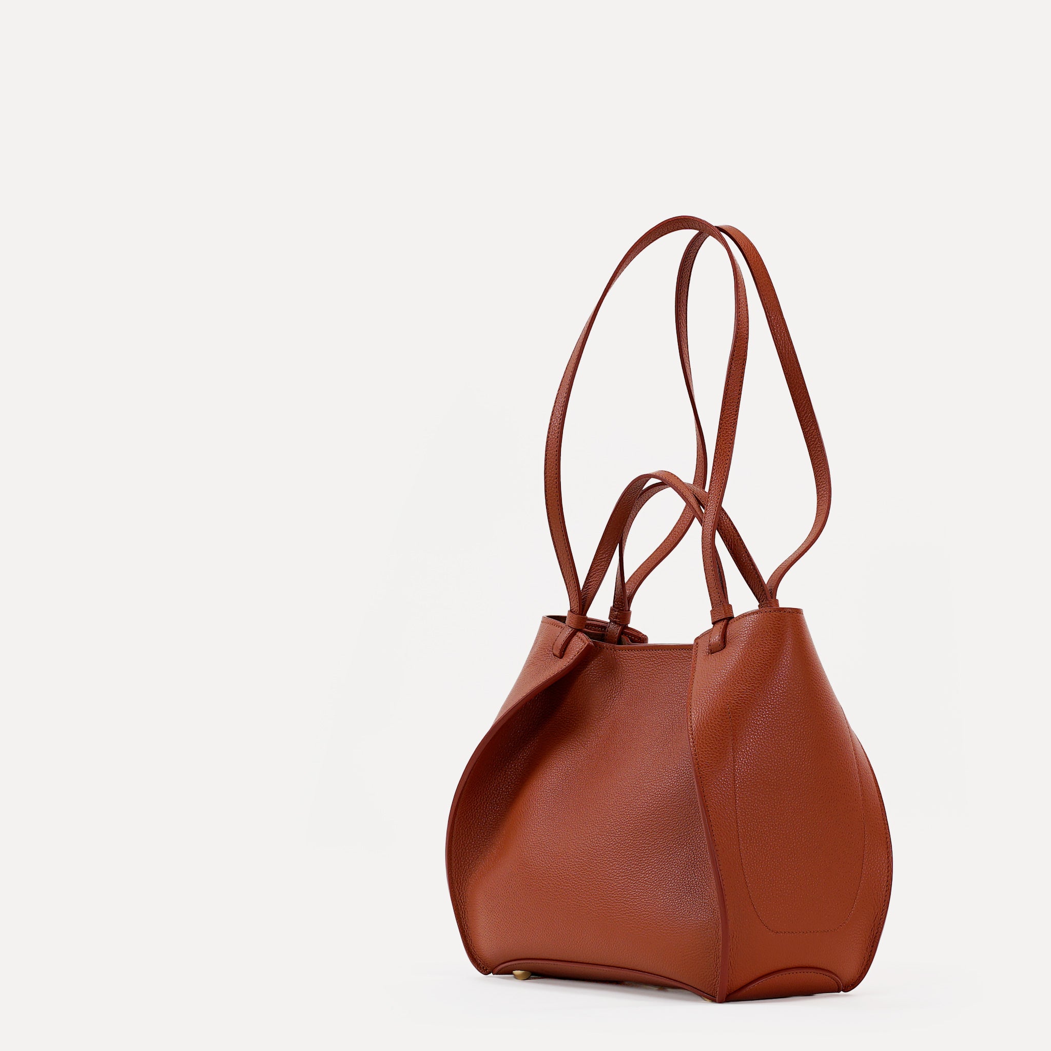 Amarante Bureau Bag, Textured Leather, Rust