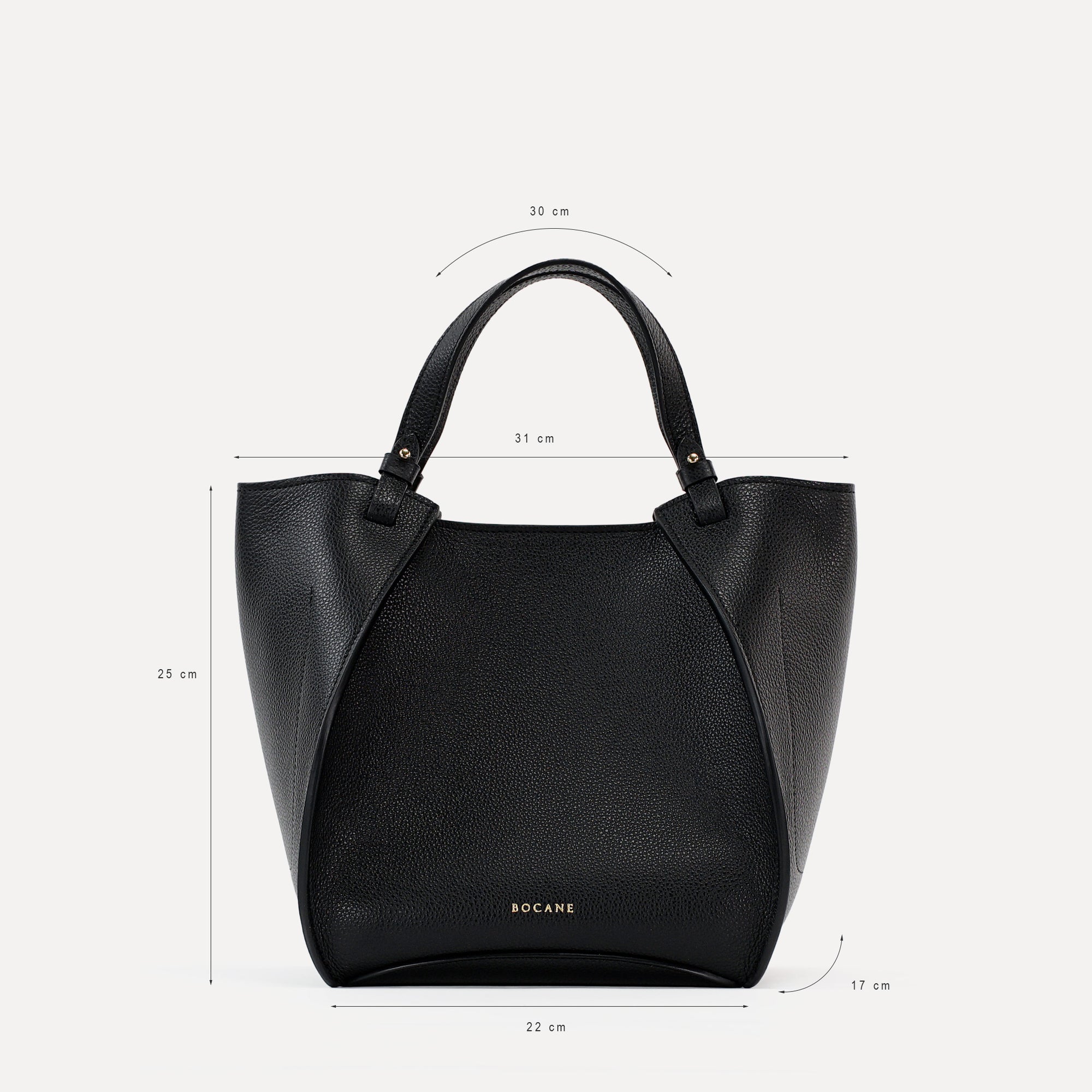 Amarante Bag, Textured Leather, Black