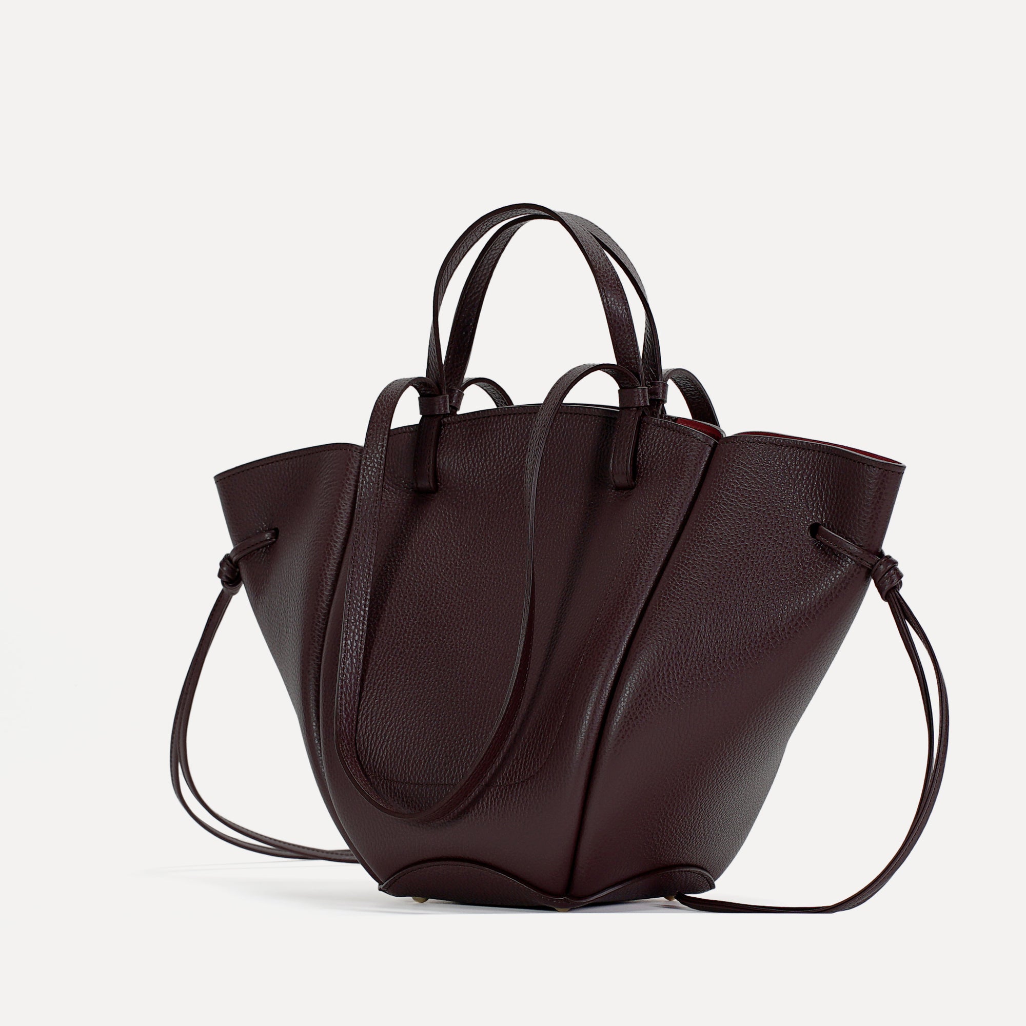 Voulez-Vous Midi Bag, Textured Leather, Burgundy