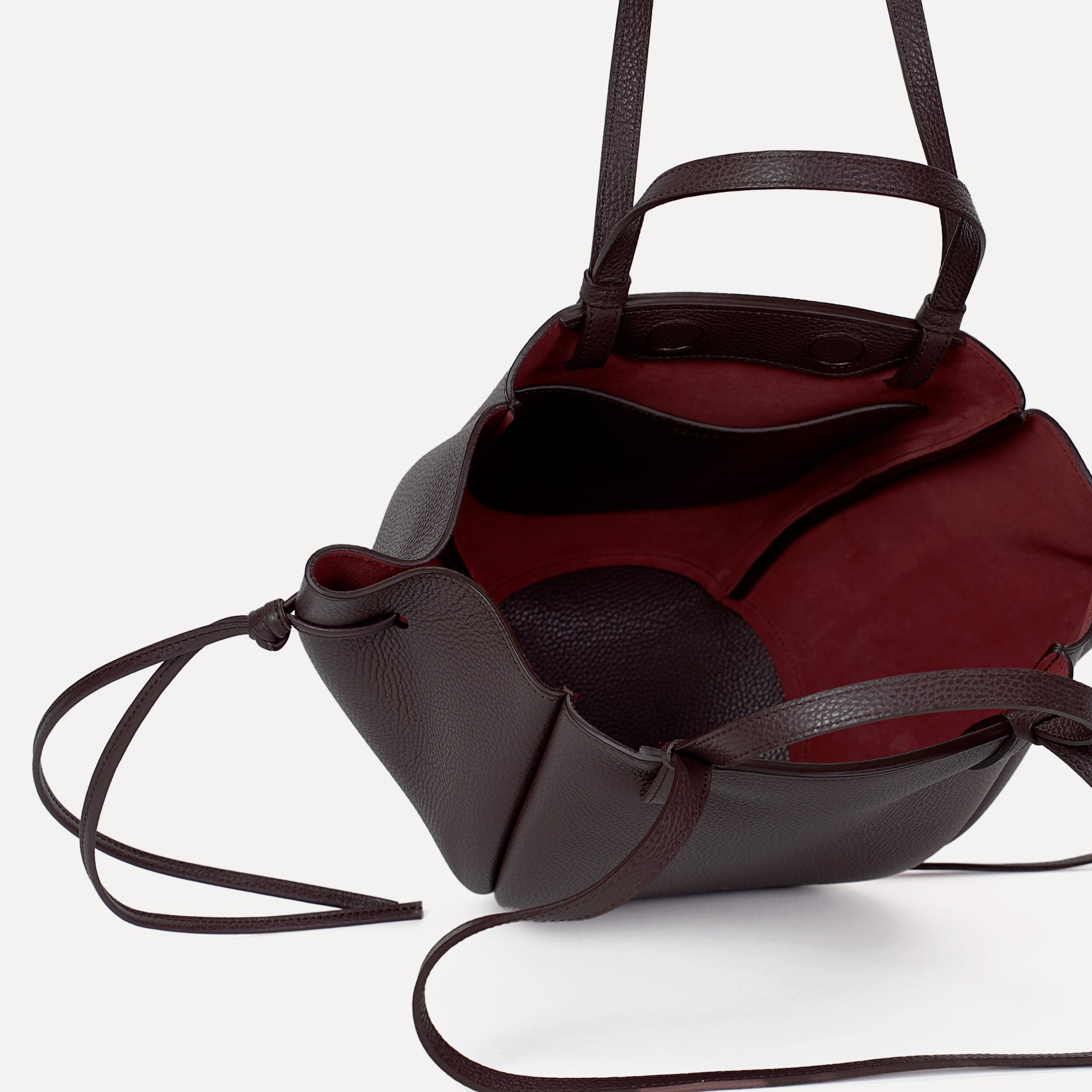 Voulez-Vous Midi Bag, Textured Leather, Burgundy