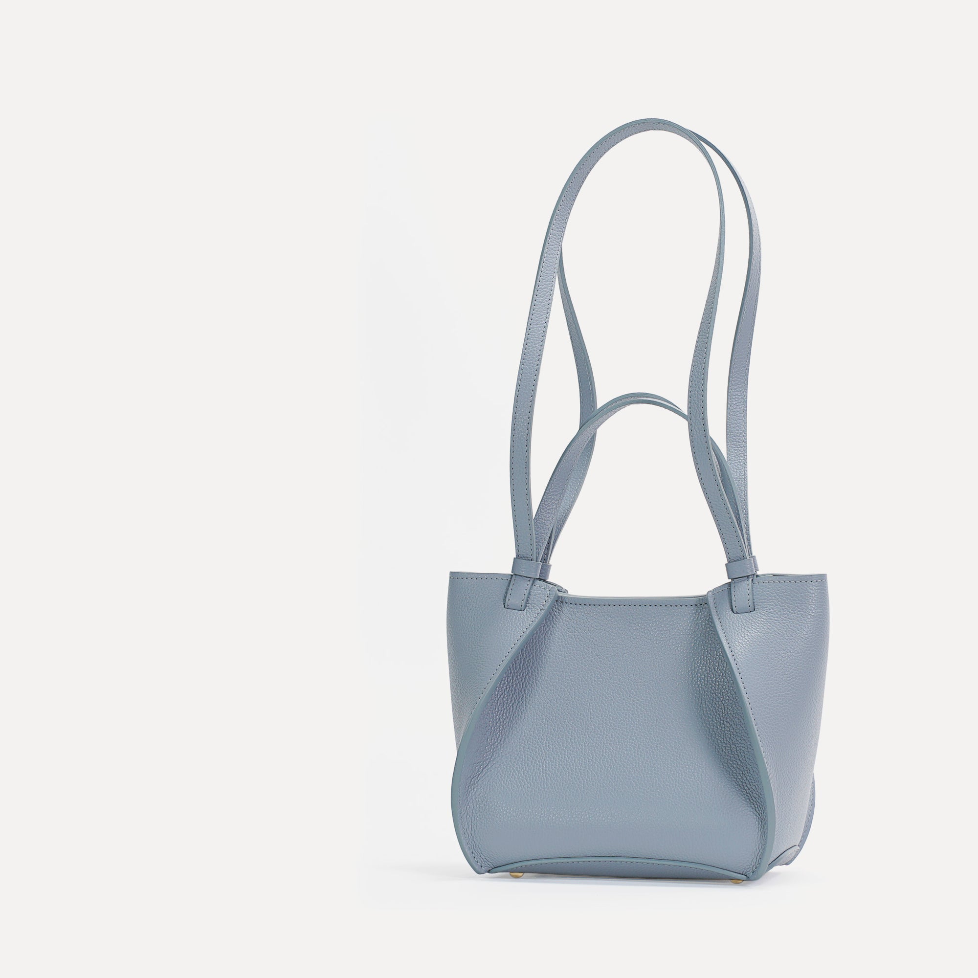 Amarante Bag, Textured Leather, Pastel Blue