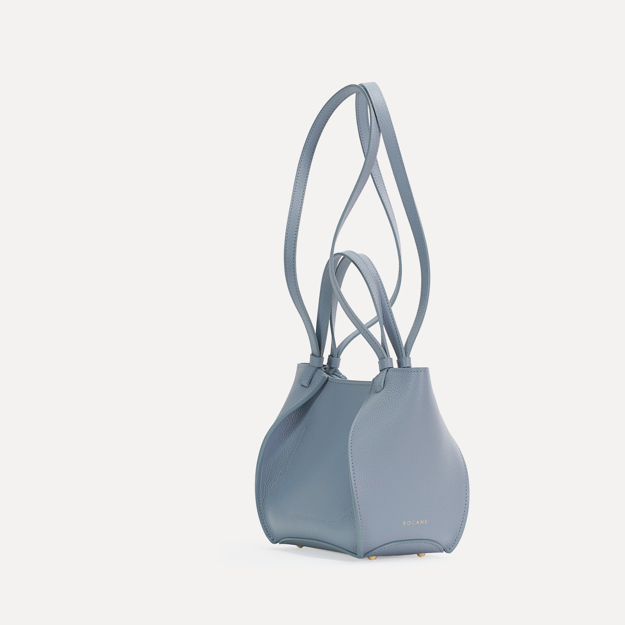 Amarante Bag, Textured Leather, Pastel Blue