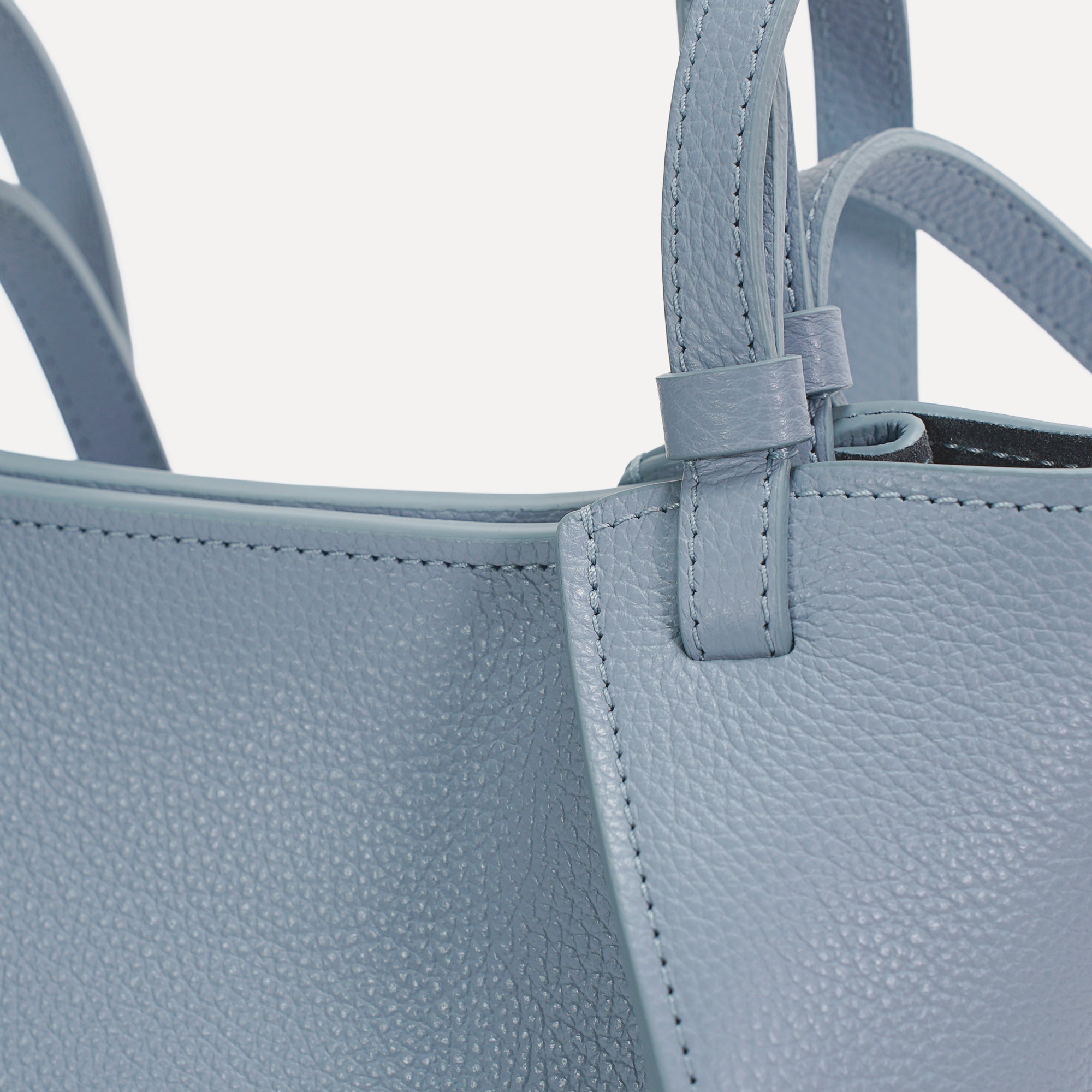 Amarante Bag, Textured Leather, Pastel Blue
