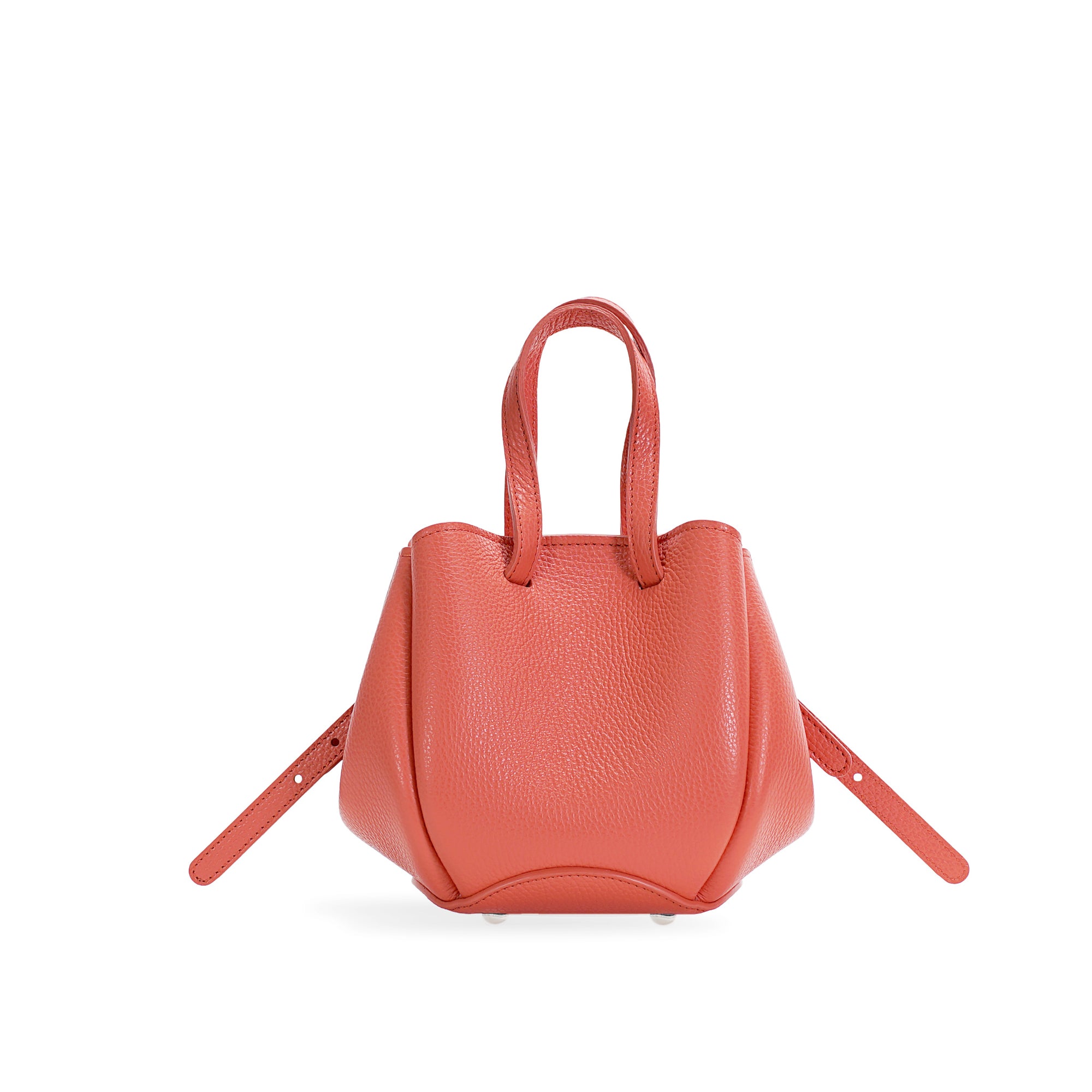 Bijou Pétale Bag, Textured Leather, Coral Color