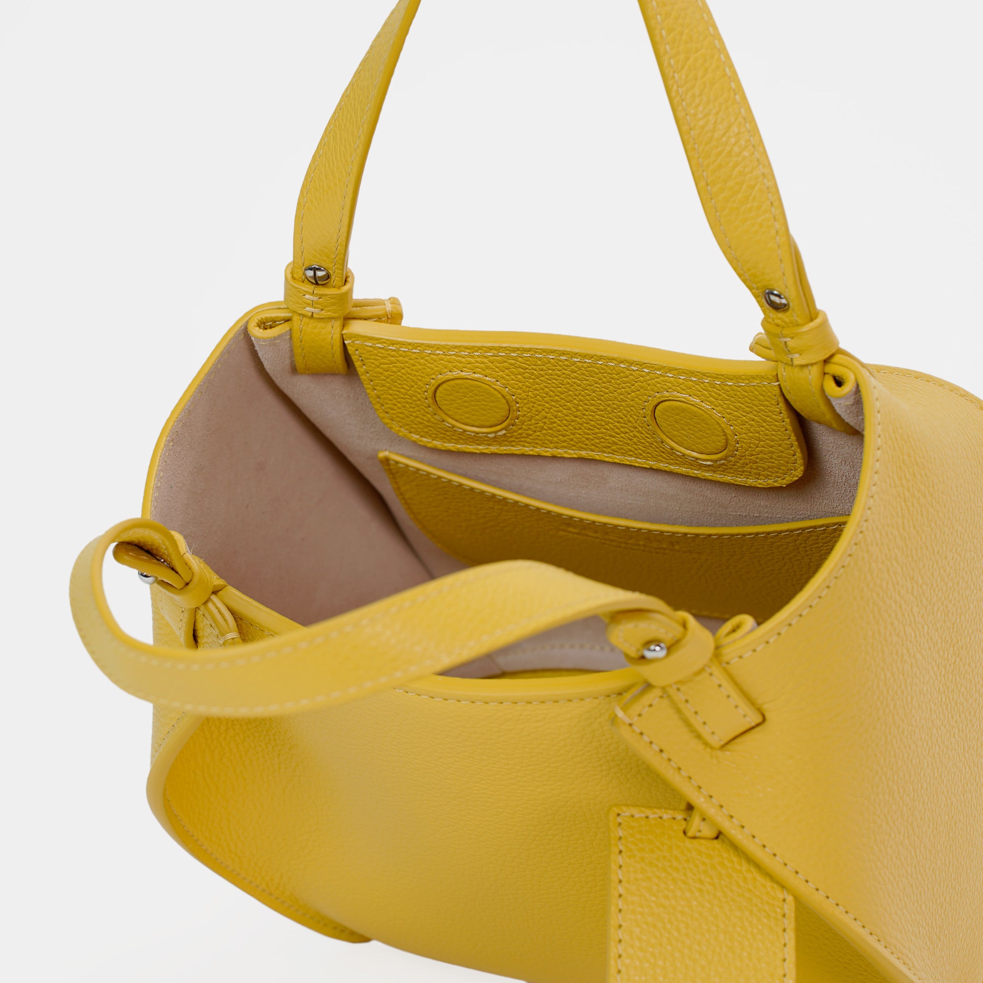 Amarante Bag, Textured Leather, Solar Yellow