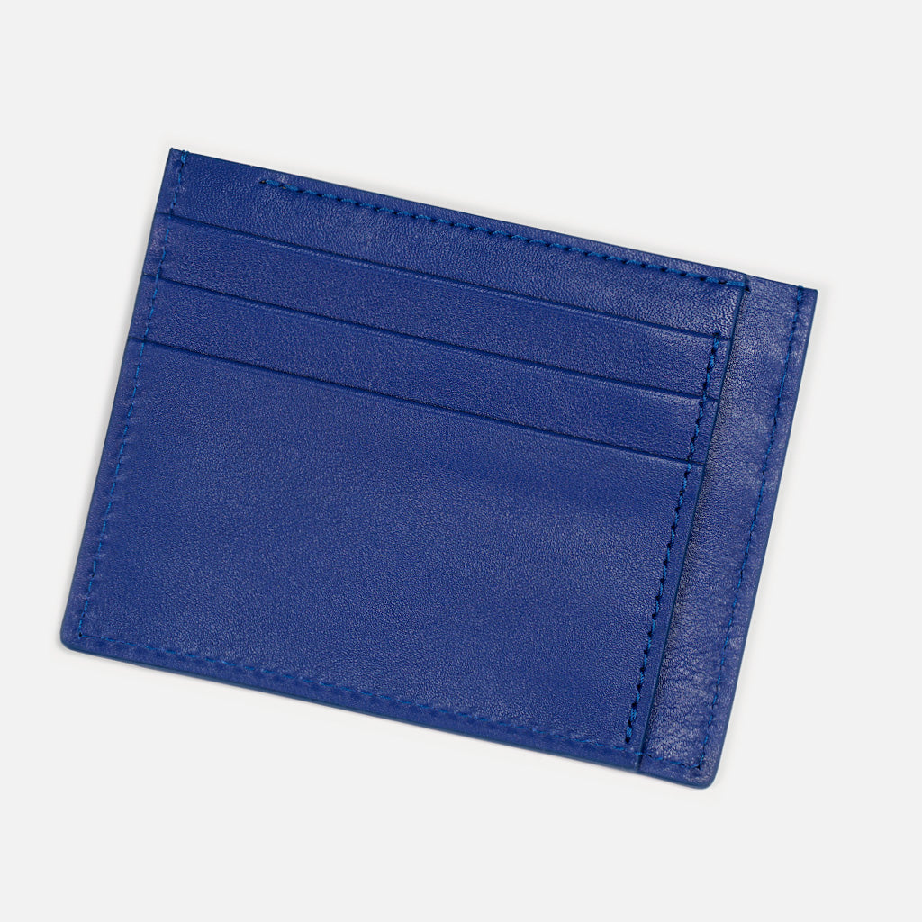 Full Grain Leather Wallet, Extra Slim, Blue