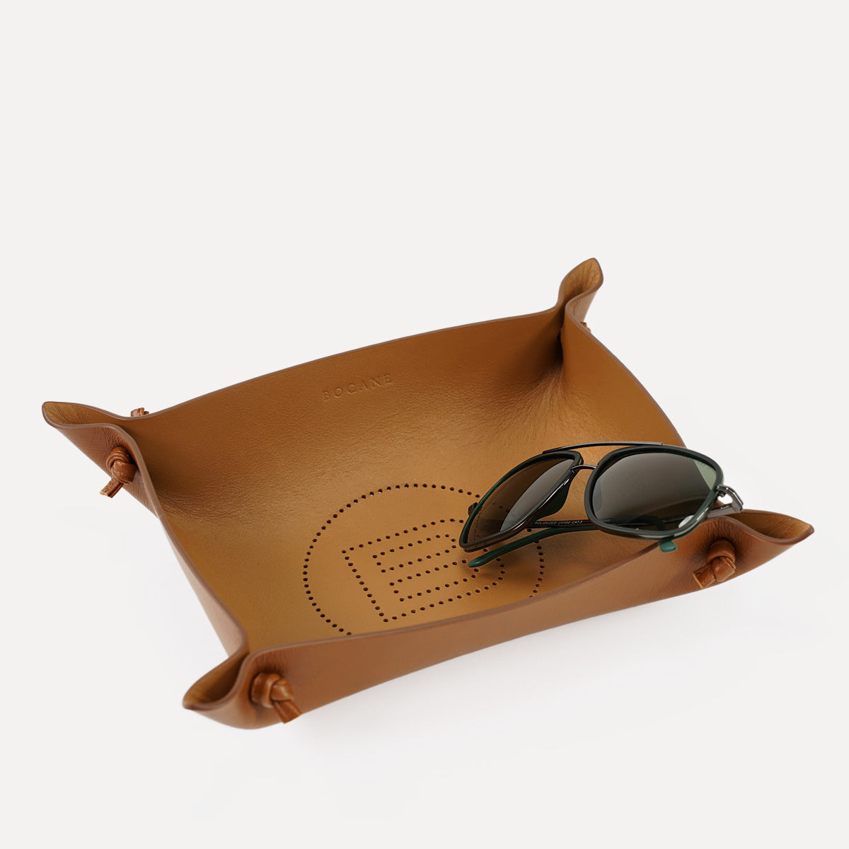 Fine Leather Tray, Cognac Full-Grain