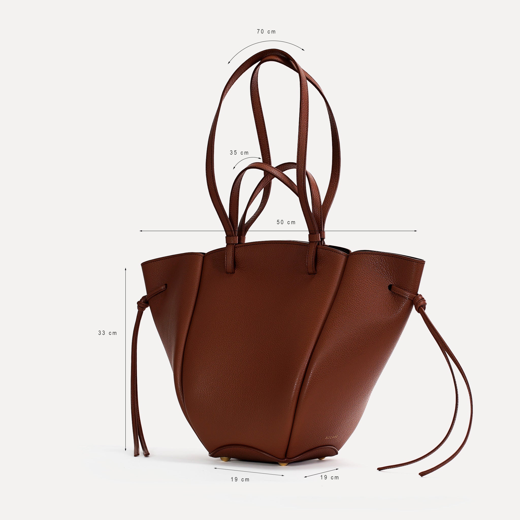 Maxi Voulez-Vous Bag, Textured Leather, Cinnamon
