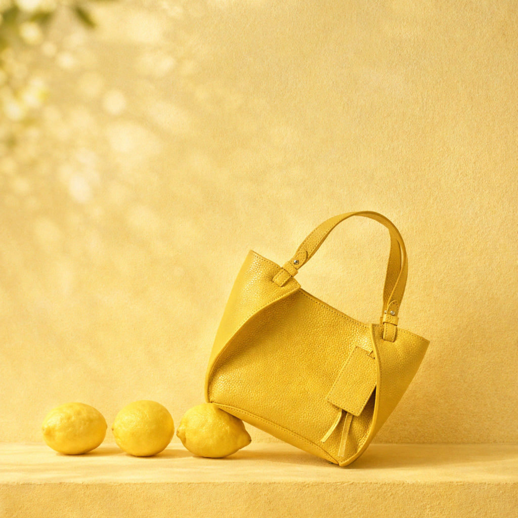 Amarante Bag, Textured Leather, Solar Yellow