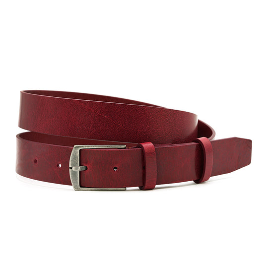 Antique Red Leather Belt, Casual Collection