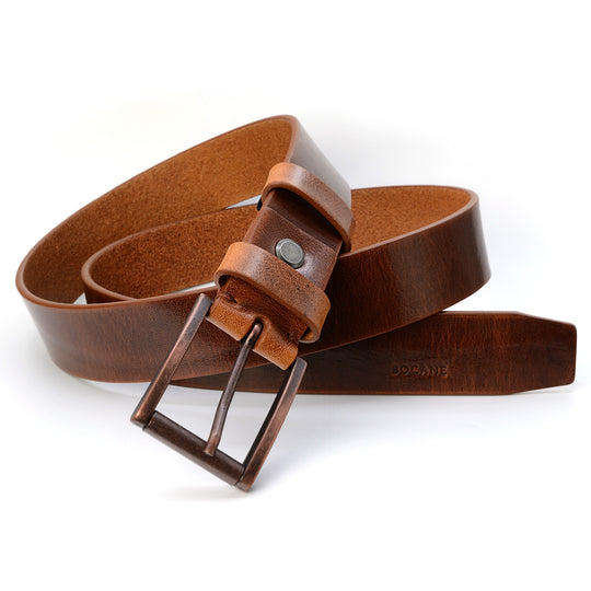 Italian Leather belt, Cognac Casual