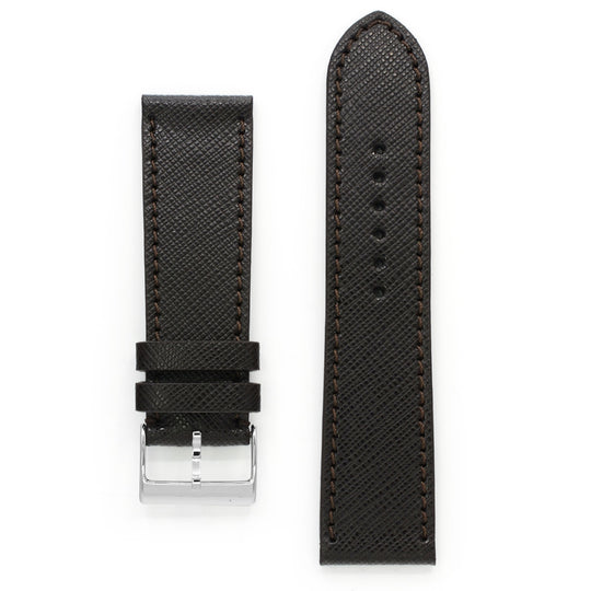 Leather Strap, Brown Saffiano, Medium Length