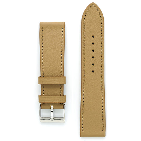 Watch Strap in Latte Fine Leather , Medium Length