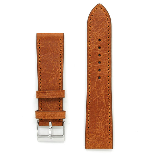Leather Strap, Cognac Antique, Tone-on-Tone Stitch
