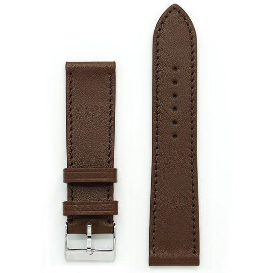 Watch Strap, Full Grain-Leather, Walnut Brown, Tone-on-Tone Stitch
