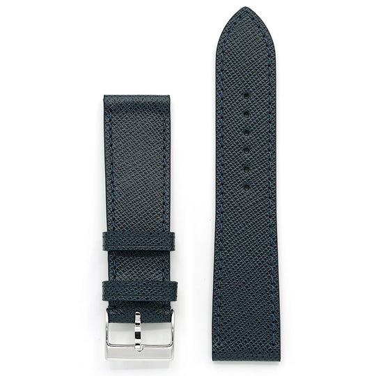 Leather Strap, Navy Blue Saffiano, Medium Length