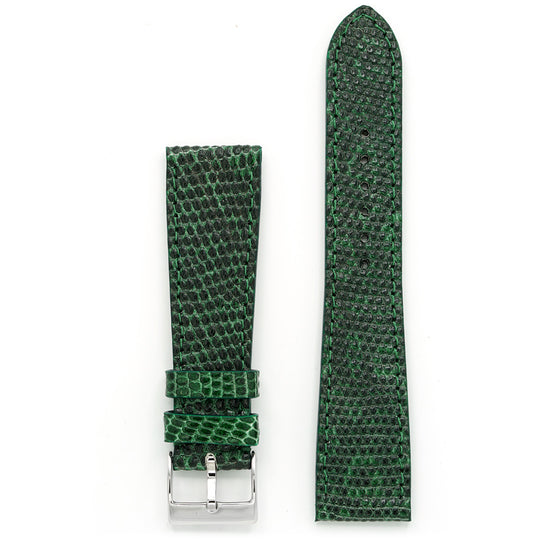 Exotic Lizard Watch Strap, Marbled Green, Medium Length