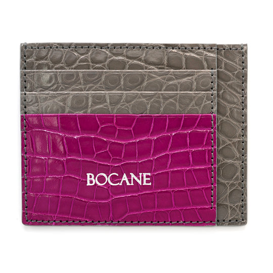 Bright Pink Alligator Wallet, Extra Slim